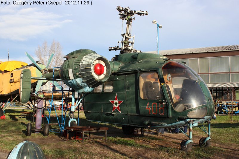 Kép a Kamov Ka-26 típusú, 408 oldalszámú gépről.