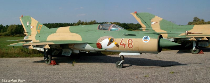 Kép a Mikojan-Gurjevics MiG-21 típusú, 48 oldalszámú gépről.