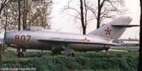 1. kép a Mikojan-Gurjevics MiG-15 típusú, 807 (2) oldalszámú gépről.